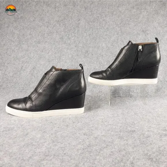 Linea Paolo Felicia Bootie Black Platform Wedge Leather Baddie Women's Sz 8.5 M - Picture 4 of 11
